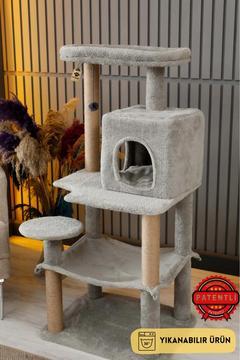 Kedi Tırmalama Evi , Yıkanabilir Kedi Evi , Kedi Tırmalama Ve Oyun Evi- Dubai Gri