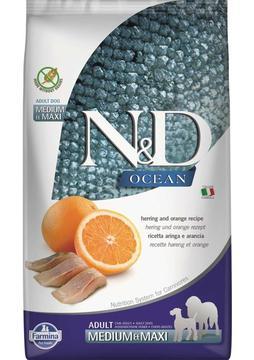 Nd Ocean Tahılsız Medium Maxi Adult 12KG Ringa Balıklı Portakallı Orta ve Büyük Irk Köpek Maması