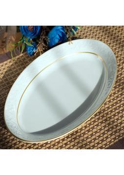 Porselen Yaldızlı Kayık Tabak 25 cm 6 Adet