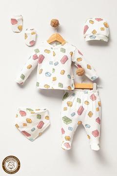 Renkli Lego Temalı 5'li Yenidoğan Bebek Hastane Çıkış Seti