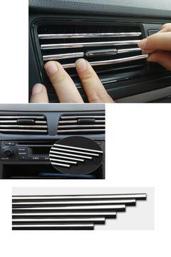 Araç Içi Klima Havalandırma Izgarası Krom Trim Seti Film Şerit