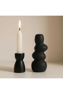 Modern Siyah Çakıl Taşı Vazo - Şamdan | Raf, Masa, Ev Dekor Ve Aksesuarı