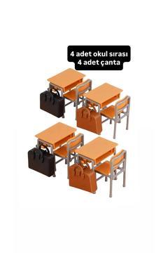 minyatür okul sırası okul çantası aksesuar eşyaları