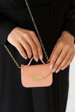 Kadın Pudra Mini Zincir Askılı Kartlık Elden Tutmalı Çapraz Çanta 10x7cm