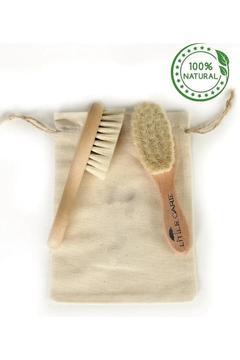 Doğal Keçi Kılı Bebek Fırçası Ve Tarağı Kese Hediyeli