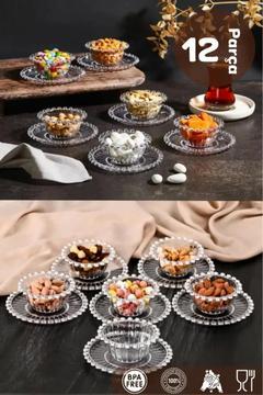 12 Parça Boncuklu Kahvaltı Takımı Sosluk ve Çerezlik ( Cam Değildir )