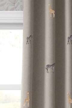 ASLANLI ZÜRAFALI ZEBRALI DESENLİ ÇOCUK ODASI BLACKOUT FON PERDE