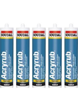 Soudal Acryrub Silikonize Mastik 500 Gram 5'li Paket Tüm Renkler