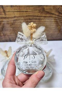 Yuvarlak Cam Şişede İncili Kolonya (15'li Set) DÜĞÜN-NİKAH-NİŞAN-SÖZ-KINA