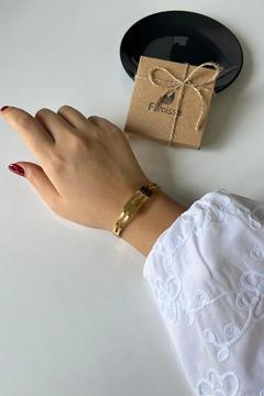 Altın Kaplama 316L Kalite Kaburga Kelepçe Bileklik