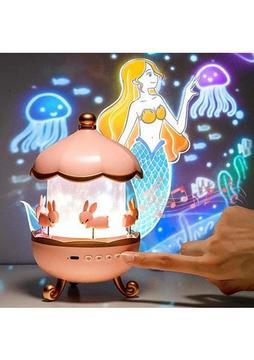 Projektör Gece Lambası Dönen Çocuklar Için Eğitici Bluetooth Hoparlör Gezengen Ay Yıldz Işıklı Masal