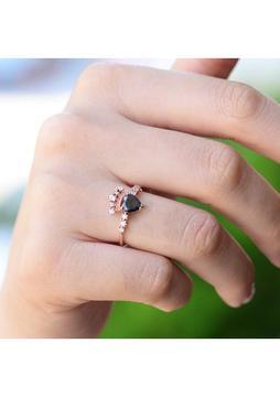 Armes Silver Prenses Tacı Ayarlanabilir Motifli Tektaş 925 Ayar Gümüş Yüzük