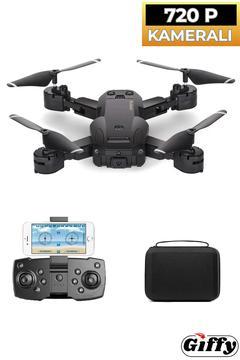 Başlangıç Drone 720P HD Kameralı Drone Katlanabilir Taşıma Çantalı 4 Pervaneli Havada Sabit Kalır