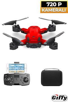 Başlangıç Drone 720P HD Kameralı Drone Katlanabilir Taşıma Çantalı 4 Pervaneli Havada Sabit Kalır