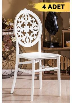 Mobetto 4 Adet Venüs Beyaz Sandalye