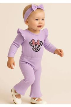 Kız Bebek Alt Üst Takım İspanyol Paça Leopar Baskılı