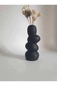 Modern Siyah Çakıl Taşı Vazo | Raf, Masa, Ev Dekor Ve Aksesuarı