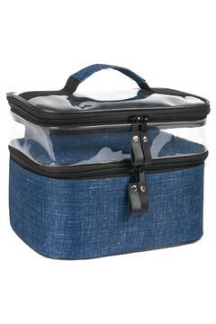 Makyaj Çantası Seyahat Kadın Bakım Çantası Çift Bölmeli Şeffaf Bölmeli Ankaflex Makyaj Çantası