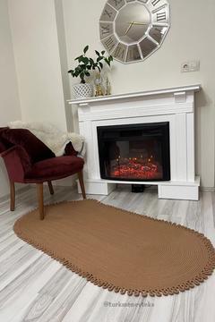 Jüt Hasır Düz Halı Oval Halı Salon Mutfak Yatak Odası Banyo Koridor Halısı Dekor Bohem