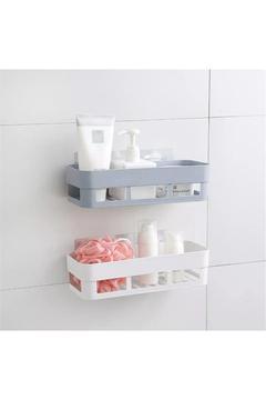 Gri Renk Banyo Köşe Rafı Yapışkan Kolay Montaj Banyo Köşeliği Şampuanlık Köşelik Banyo Rafı Plastik