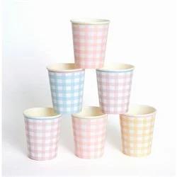 Meri Meri - Gingham Cups - Damalı Bardaklar - 12'li