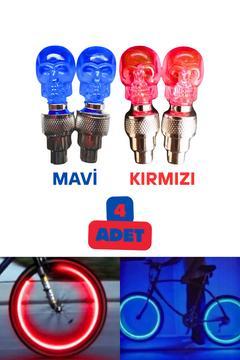 2 Çift Hareket Sensörlü Led Işıklı Sibop Kafatası Şekilli Bisiklet Araç Motor Sibop Kapak Lambası