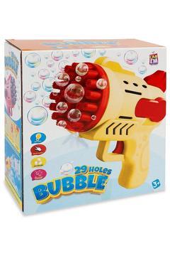 Bubble Gun Oyuncak Pilli Köpük Atan Tabanca Çok Delikli Renk Sarı