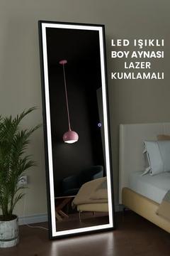 LED Işıklı Boy Aynası Lazer Kumlamalı 60x180 CM