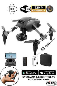 Oyuncak Mini Kameralı Başlangıç Drone Uzaktan Kumandalı Uygulama Kontrollü 720p Takla Atan Drone