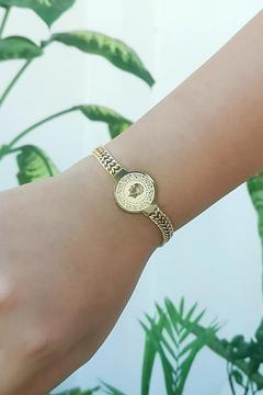 Altın Kaplama Zincirli Ata Çelik Bileklik