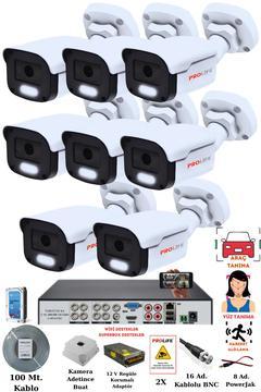 8 Li Güvenlik Kamerası Seti 5 Mp Sony Lensli Gece Renkli Gece Görüşlü Kamera Sistemi-Cepten İzlemeli