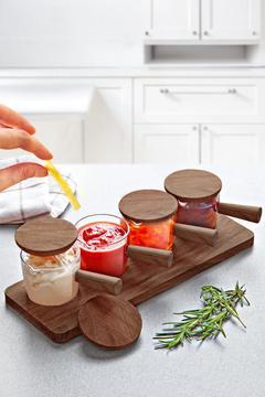 4 Adet Akasya Görünümlü Standlı Reçellik Sosluk Sofra Sunum Kahvaltı seti 80 ml