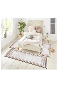 Krem Dijital Baskılı 3 'lü Yatak Odası Halısı Yolluk Takımı 80x150 2 Adet 80x300 1 Adet