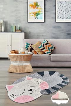 Bıg Cat Dekoratif Halı , Kaymaz Halı, Yıkanabilir. Djth