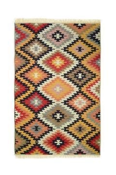 Çift Taraflı Yıkanabilir Geleneksel Anadolu Zilli Motif Kilim Yolluk