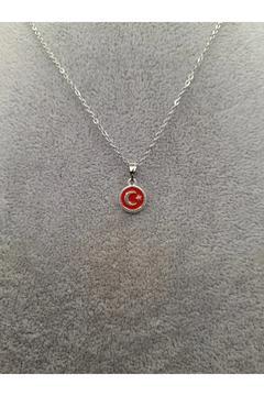 Gümüş Renk Yuvarlak Model Türk Bayrağı Kolye