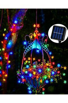 Solar Güneş Enerjili 30 Led Kiraz Çiçeği Ip65 Su Geçirmez Solar Işık Zinciri 6 Metre Rgb Gökkuşağı