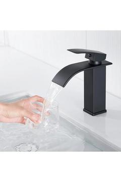 Siyah Kare Şelale Musluk Banyo Lavabo Paslanmaz Çelik Lavabo Bataryası Musluğu İthal