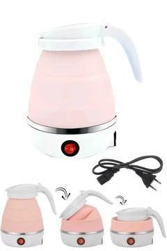 Katlanabilir Kamp Piknik Su Isıtıcı Taşınabilir Mini Kettle Silikonlu Elektrikli Su Isıtıcısı