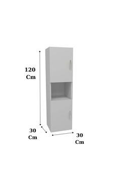 2 Kapaklı Bölmeli Banyo Asma Boy Dolabı 2 kapılı Çok Amaçlı Duvara Monteli Dolap
