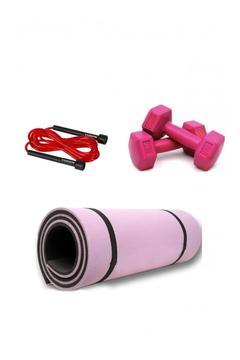 3 Parça Pilates Ve Yoga Egzersiz Seti 8,5 Mm Kalın Çift Taraflı Matlı