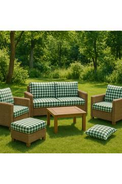 DAMA DESEN DÖŞEMELİK KUMAŞ BAHÇE MOBİLYASI KOLTUK MİNDER PUF GÜNEŞ DAYANIMLI