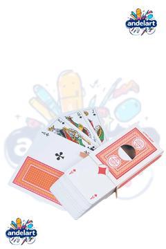 İskambil Pişti Oyun Kağıdı Briç Batak 52 Oyun Kağıdı A-30 Kırmızı