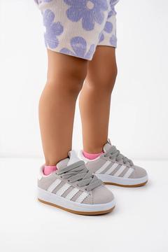 Bebek Çocuk Günlük Taş Gri Zarif Rahat Spor Ayakkabı Sneaker