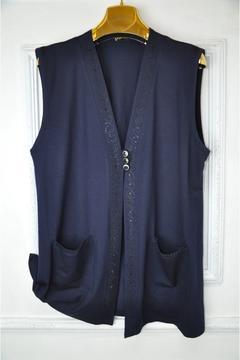 Büyük Beden Anne Penye Taşlı Kısa Yelek