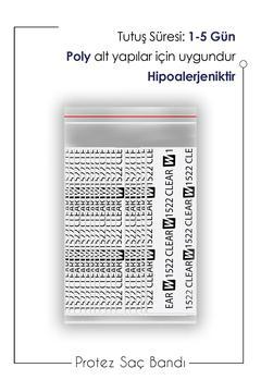 1522 Clear Poly Alt Yapılar Için Protez Saç Bandı Düz 1'' X 3'' (2,5CM X 7,5CM) 36 Adet