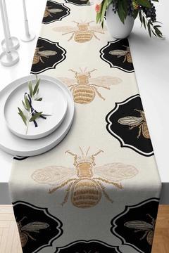 Runner Arı Desenli Süet Dokuma 140*40 Cm