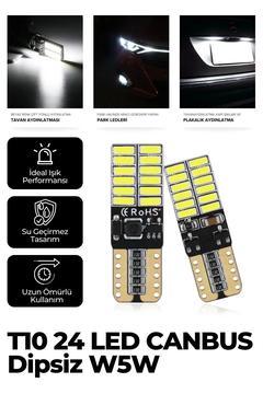 T10 Dipsiz Park Ampulu 24 Ledli Beyaz 2 adet 12volt