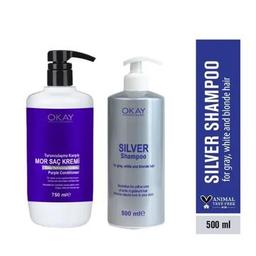 Okayprofessıonnel Silver Şampuan 500 Ml. (turunculaşma Karşıtı Şampuan) + Mor Saç Kremi 750ml