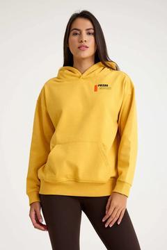 Kapşonlu Sweatshirt Hoodie Hardal